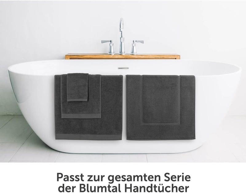 Blumtal Pamut Fürdőszobai Szőnyeg, 50x80 cm, 100% Frottír Pamut, Oeko-Tex Tanúsított, Mosógépben Mosható, 2 db-os Szett, Antracit
