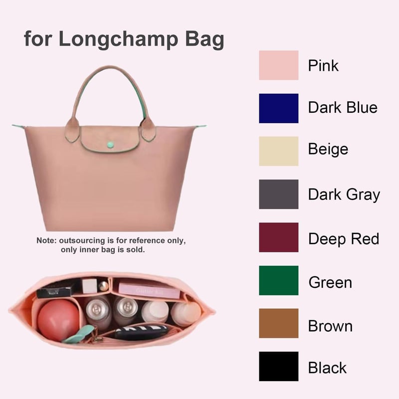 Longchamp táska rendező - Sötétszürke filc, sok zsebes, közepes méret