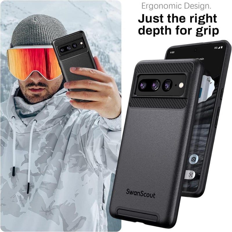 Google Pixel 7 Pro Fekete Védőtok - SwanScout Dupla Rétegű, Ütésálló
