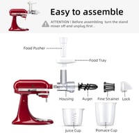 KitchenAid gyümölcspréshez feltét: lassú préselésű citrusfacsaró és zöldség-gyümölcs aprító (fehér) 3