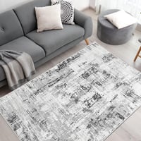 Vamcheer Modern Rövid Szálú Szőnyeg Nappali és Hálószoba Részére - Mosható, Csúszásgátló Boho Szőnyeg, 160x230 cm, Szürke 1