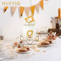 NUPTIO Arany Kerek Tortatartó 22 cm - Fém Süteménykínáló Akril Tálcával Esküvőre, Születésnapra, Babaváróra, 15 kg Teherbírással 2