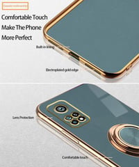 Xiaomi Mi 10T/Pro Kék Mágneses Gyűrűs Szilikon Védőtok 2