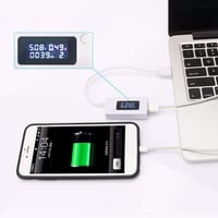 Arceli USB töltő teszter - LCD kijelzős feszültség- és árammérő, fehér 7