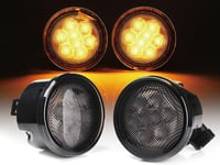 Beside_Auto LED Irányjelző és Oldalsó Jelzőfény Szett Jeep Wrangler JK JKU (2007-2018) - Sárga Fényű, Füstös Lencsés, Energiatakarékos Első 6