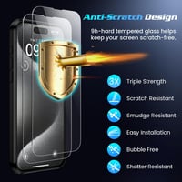 Doeshine iPhone 15 Pro Max Tok, 360° Gyűrűs Állvánnyal, Kamera Védőfedéllel, Katonai Ütésálló Védelem, 2db Képernyővédő Fóliával, Fekete 3