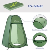 WolfWise Hordozható Zuhanyzó és Öltöző Sátor - Pop-Up Kemping Privát Fülke, Vízálló Polyester, 190 cm Magas, Zöld 2