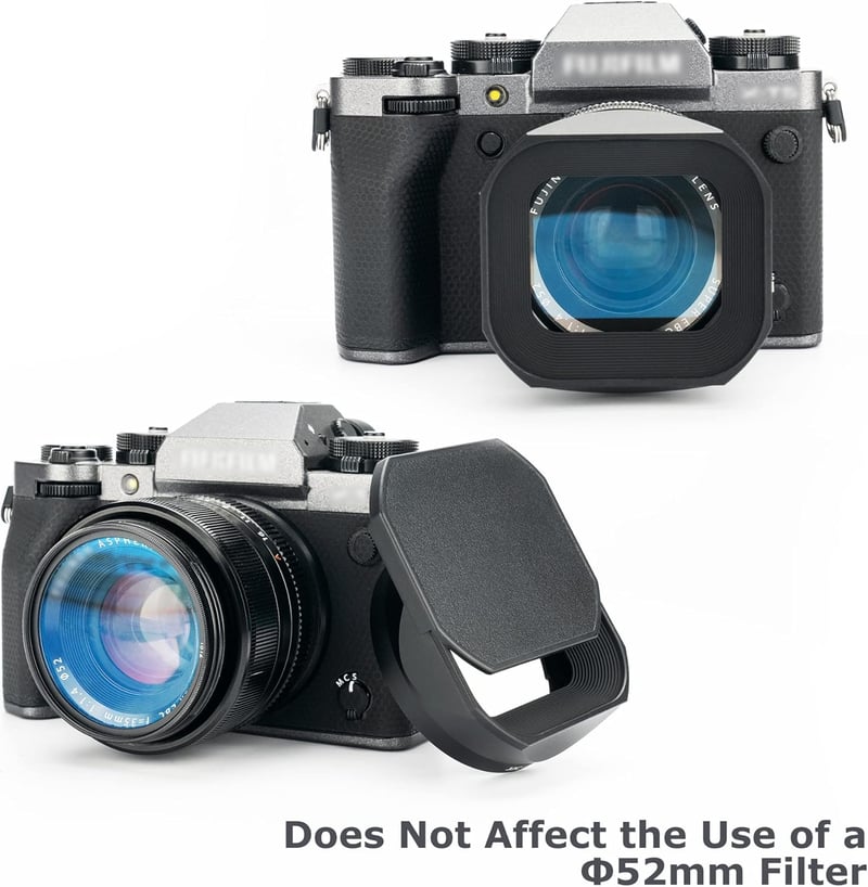 FUJIFILM XF 35mm f/1.4 R objektívhez JJC négyzetes fém napellenző 52mm-es szűrővel