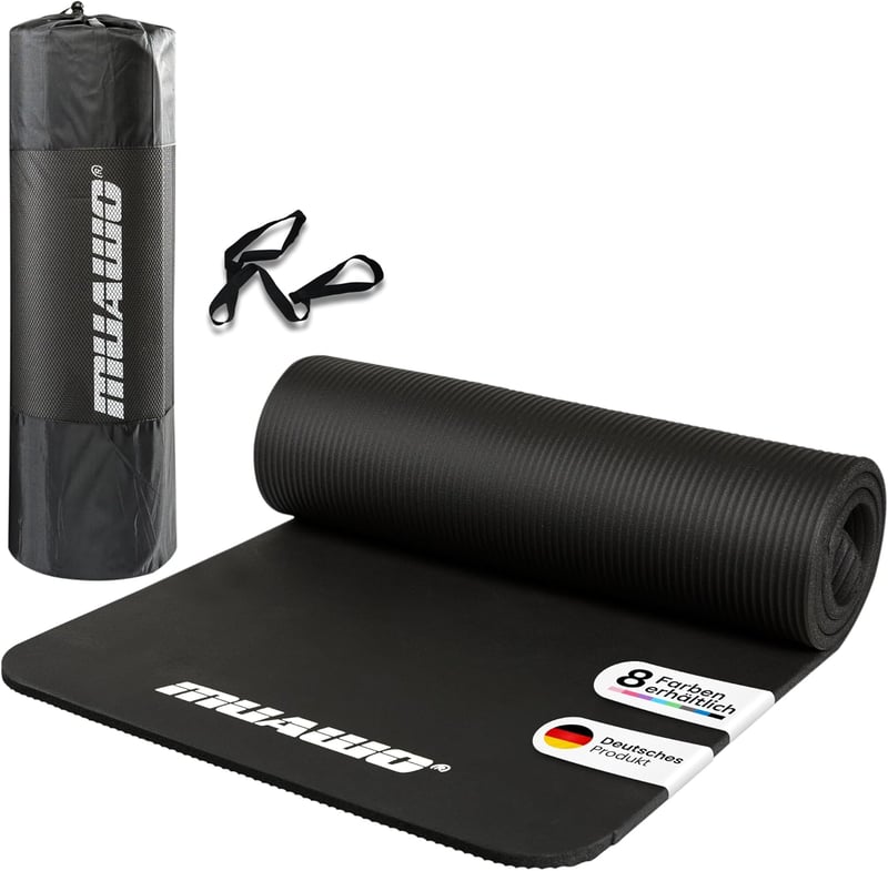 Muawo Prémium Fitness Matrac - Extra Vastag (1,5 cm) és Hosszú (190 cm) Csúszásmentes Edzőszőnyeg Jógához, Tornához, Kültéri-Beltéri Használ