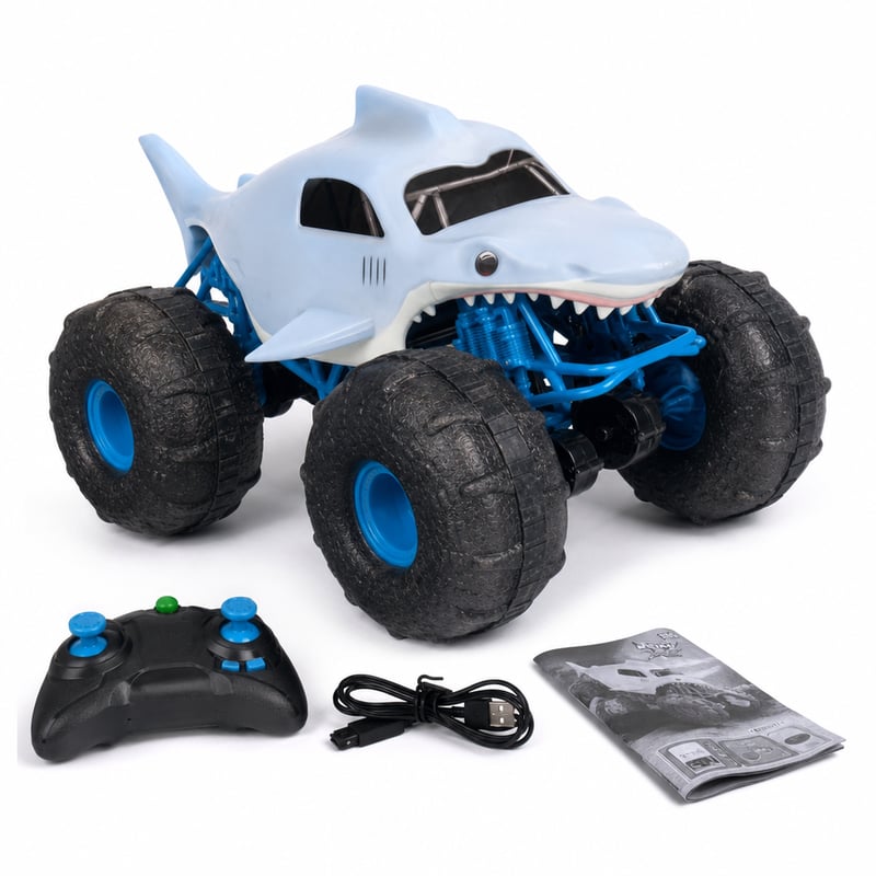 Monster Jam Megalodon Storm RC amfibijsko vozilo 1:15 — neispravno, za dijelove: automobil ne prima signal (stanje: vidi 2. sliku)