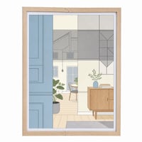 LYYYYX okvir za slike 50x70 cm, okvir od bež drveta, antirefleksno akrilno staklo — neispravno, djelomično funkcionalno: oštećenje na okviru (stanje: vidi 2. sliku) 1