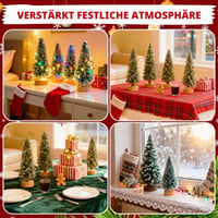 Set 34 Mini Brazi Artificiali de Crăciun Aeelike, 12,5 cm / 8,5 cm / 6,5 cm / 4,5 cm, Brazi Mici Verzi pentru Decorarea Mesei și Vitrine DIY 6