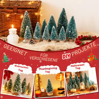 Set 34 Mini Brazi Artificiali de Crăciun Aeelike, 12,5 cm / 8,5 cm / 6,5 cm / 4,5 cm, Brazi Mici Verzi pentru Decorarea Mesei și Vitrine DIY 5