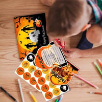 Halloween Parti Meghívó Szett - 12 db Borítékkal és Matricával 4