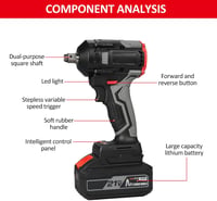 Weytoll 350Nm Akkus Ütvecsavarozó, 21V, 2x4Ah, 3000RPM, Autószereléshez 8