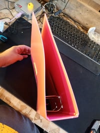 Dosar cu șină Esselte Solea Power A4 75 mm cu etichetă pe cotor roz - latură îndoită, funcțional, neutilizat (stare: vezi a 2-a imagine) 3