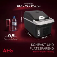 AEG Automotive Board-Bar BK 16 termoelektrični prijenosni hladnjak i grijač, 16 litara, 12V, za automobil i utičnicu, crno-svijetlosiva 3