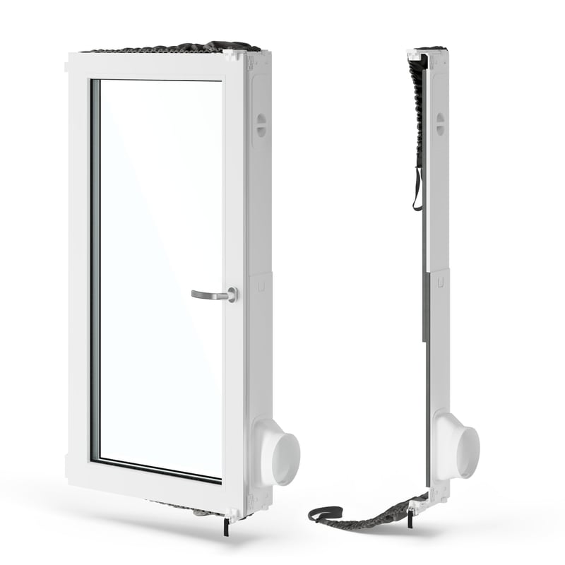 AEG AWKIT5 ablaktömítő készlet hordozható klímákhoz, 15 cm csőátmérő - szürke-fehér