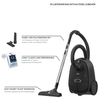 Aspirator cu sac AEG Clean 6000 AB61C1OKO Öko, 850 W, 3,5 L, cablu 12 m, tub telescopic din oțel inoxidabil, 65% material reciclat, roți XL 2
