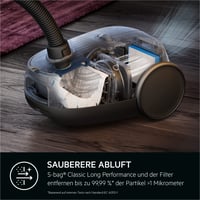 Aspirator cu sac AEG Clean 6000 AB61C1OKO Öko, 850 W, 3,5 L, cablu 12 m, tub telescopic din oțel inoxidabil, 65% material reciclat, roți XL 5