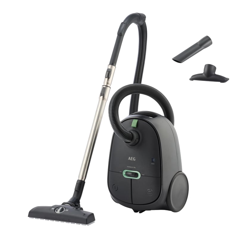 Aspirator cu sac AEG Clean 6000 AB61C1OKO Öko, 850 W, 3,5 L, cablu 12 m, tub telescopic din oțel inoxidabil, 65% material reciclat, roți XL