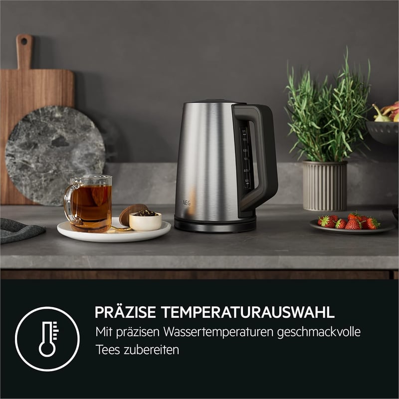 AEG Deli 5 Vízforraló 1,7L 2400W 5 Hőfok Beállítás Rozsdamentes Acél