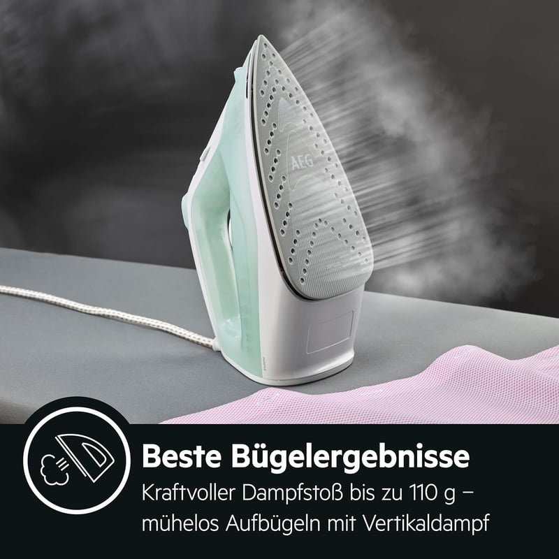 AEG gőzölős vasaló gőzlöket 30g/perc fehér-zöld 250ml tartály