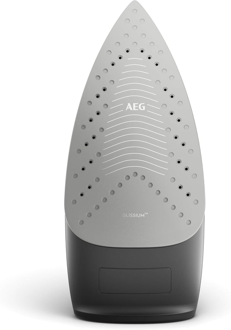 AEG Steam Iron, 2400 W, Variable Vertical Steam Surge, Fine Spray, 24% Recycled Plastic, Residual Heat Indicator, 2 m Cable, 180° Rotatable, Anti-Limescale System, Ceramic Sole, Green Grey, SI5-2-6OG