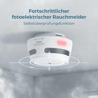 AEGISLINK Füstérzékelő Készlet 6db - Mini Fotoelektromos Tűzjelző 10 Éves Elemmel, Teszt/Némítás Gombbal, Alacsony Töltöttség Figyelmeztetés 5