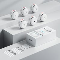 AEGISLINK Füstérzékelő Készlet 6db - Mini Fotoelektromos Tűzjelző 10 Éves Elemmel, Teszt/Némítás Gombbal, Alacsony Töltöttség Figyelmeztetés 7