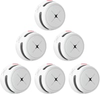 AEGISLINK Füstérzékelő Készlet 6db - Mini Fotoelektromos Tűzjelző 10 Éves Elemmel, Teszt/Némítás Gombbal, Alacsony Töltöttség Figyelmeztetés 1