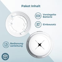 AEGISLINK Füstérzékelő Készlet 6db - Mini Fotoelektromos Tűzjelző 10 Éves Elemmel, Teszt/Némítás Gombbal, Alacsony Töltöttség Figyelmeztetés 4