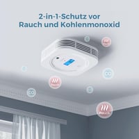 AEGISLINK SC200 Füst és Szénmonoxid Érzékelő LCD Kijelzővel - Elemmel Működő, Tesztgombos, Automatikus Ellenőrzés, Cserélhető Elem 2