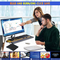 aelrsoch Külső Blu-ray és DVD meghajtó USB 3.0 Type-C csatlakozással olvasás írás 4K Blu-ray lejátszó és rögzítő 5