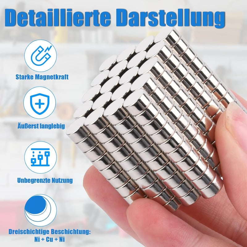 Aenienoe 100db Mini Neodímium Mágnes 3x1mm Erős Kerek Mágneses Tábla Hűtőszekrény