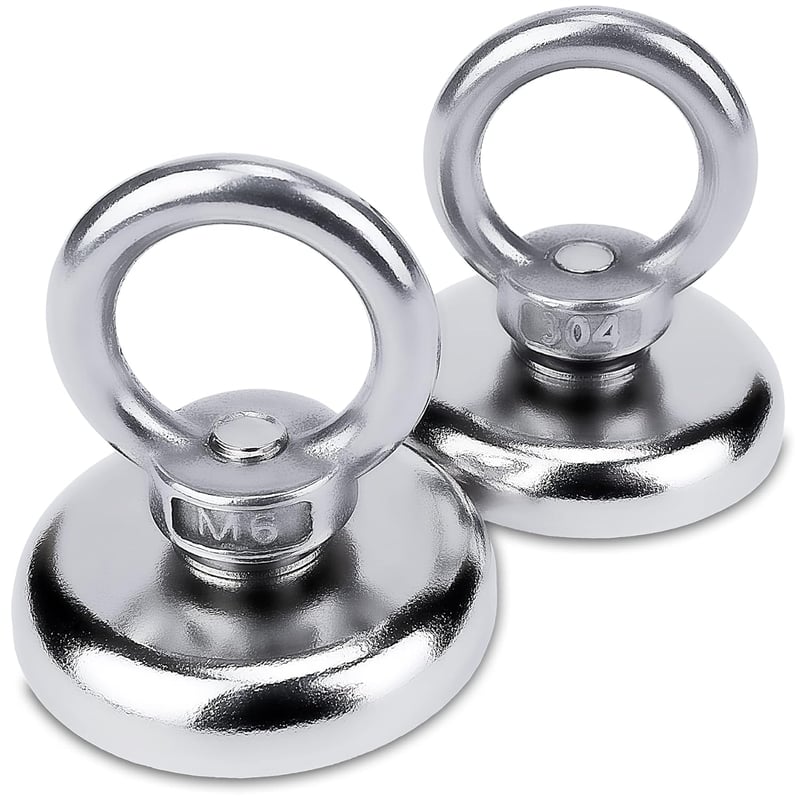 SENSEI 2 Erős Neodímium Mágnes 50 kg Teherbírás 36 mm Acél Karikával