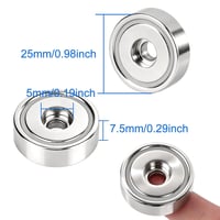 Aenienoe Neodymium Mágnes Lyukkal 32kg Erős Mágnes Csavarral 25mm 4db 2