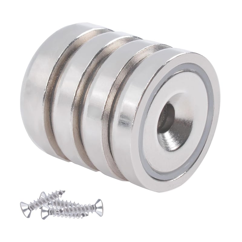 Aenienoe Neodymium Mágnes Lyukkal 32kg Erős Mágnes Csavarral 25mm 4db