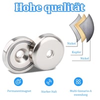 Aenienoe Neodymium Mágnes Lyukkal 32kg Erős Mágnes Csavarral 25mm 4db 6