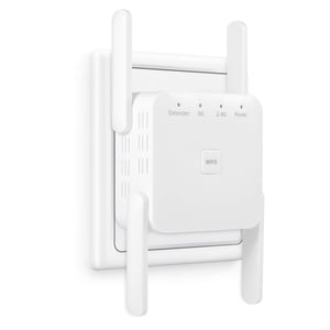 Aenxwa 1200 Mbit/s Dual Band WiFi Jelerősítő és Repeater - 2.4 GHz + 5 GHz, 360° Lefedettség, 15 Eszköz Támogatás, Hőelvezető Kialakítás, Fe