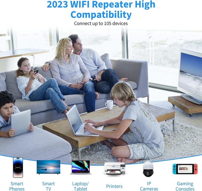 Aenxwa 1200 Mbps Dual Band WiFi Erősítő 2.4GHz 5GHz Repeater Router Access Point