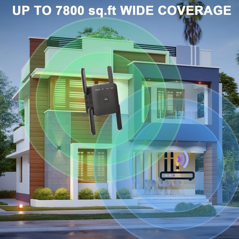 Aenxwa 1200 Mbps Dual Band WiFi Erősítő 2.4GHz 5GHz Repeater Router Access Point