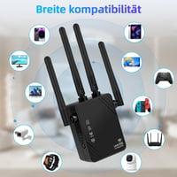 WiFi zosilňovač signálu Aenxwa 1200 Mbit/s, Dual Band 5G/2.4G, s LAN portom, WPS 7