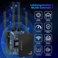 WiFi zosilňovač signálu Aenxwa 1200 Mbit/s, Dual Band 5G/2.4G, s LAN portom, WPS 2