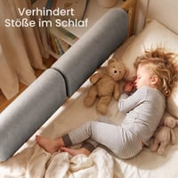 AEOCOO Protecție pentru marginea pătuțului 70 cm - Protecție moale din spumă cu memorie pentru gratii și împotriva loviturilor, cu husă detașabilă și lavabilă 6