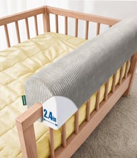 AEOCOO Protecție pentru marginea pătuțului 70 cm - Protecție moale din spumă cu memorie pentru gratii și împotriva loviturilor, cu husă detașabilă și lavabilă 1