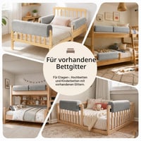 AEOCOO Protecție pentru marginea pătuțului 70 cm - Protecție moale din spumă cu memorie pentru gratii și împotriva loviturilor, cu husă detașabilă și lavabilă 3