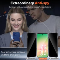 Folie de protecție a ecranului cu funcție de confidențialitate Aerku pentru Samsung Galaxy A56 5G - 2 buc. Sticlă securizată anti-spy, 9H, rezistentă la zgârieturi, protecție anti-amprentă 4