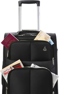 Aerolite 56x45x25 Fedélzeti Bőrönd 60L Könnyű Utazási Táska 2 Kerekű Fekete 7