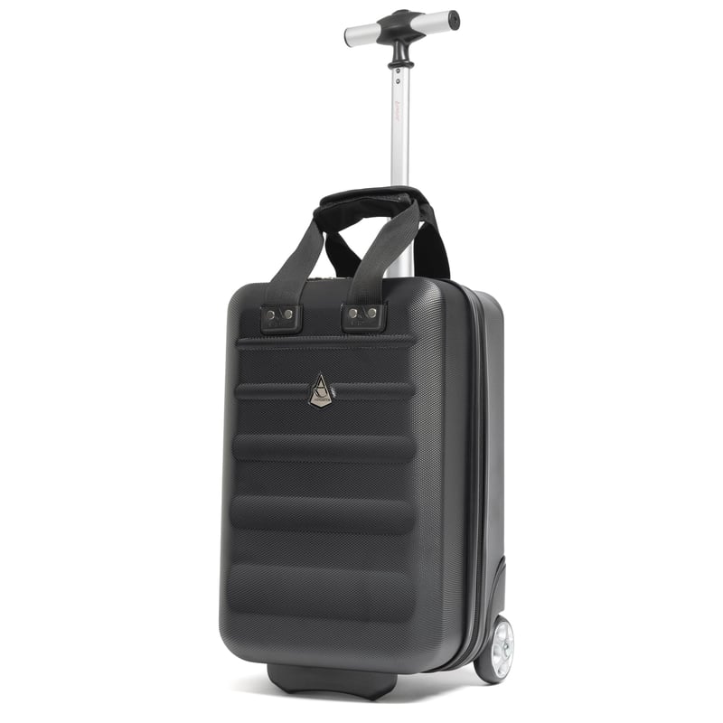 Aerolite Ryanair Priority Set Kofera s Tvrdom Ljuskom, Lagan, Ekološki prihvatljiv, Kabinski Kofer s 2 Kotača, 55x40x20cm + 40x20x25cm, Crni